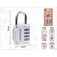 Замок навесной кодовый, серебро  ARIZONE 32-428002