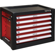 Ящик для инструмента металлический 690х465х535мм с 6 выдвижными полками  ...YATO YT-09155