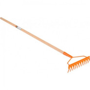 Грабли металлические 10 зубые с деревянным черенком 130см  ...FLO 35756