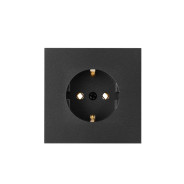 Розетка 1-ая (скрытая, с/з) графит, Carre  BYLECTRICA РС16-1602 графит