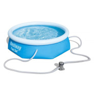 Надувной бассейн Fast Set, 244х66 см + фильтр-насос 220 В  BESTWAY 57268