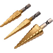 Сверло по металлу ступенчатое, набор 3пр. (3-12/ 4-12/ 4-20 мм)  YATO YT-44731