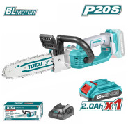 Пила цепная аккумуляторная 20В,  8" (20см), 1 АКБ 2.0 А/ч,   TOTAL TGSLI20851