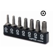 Набор бит TORX с отверстием Т10-Т40 7 шт.  Toptul GAAV0703