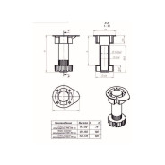 Опора кухонная регулируемая H 95-130 пластмасса,  STARFIX SMP-57508-1