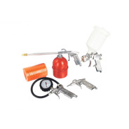 Набор пневмоинструмента 5пр. (краскопульт-сопло 1.5мм, обдувочник, подкачка,промывка+шланг 5м)  ...KINGTUL KT-8031K5-G