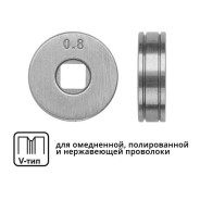 Ролик подающий ф 25/7 mm, шир. 7.5 mm, проволока ф 0.6-0.8 mm (V-тип) (для твердой проволоки: омедне...SOLARIS WA-2430