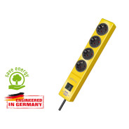 Удлинитель 2м (4 роз., 3.3кВт, с/з, выкл, ПВС) желтый  Hugo! (провод 3х1.5mm2, сила тока 16А, с/з)  ...BRENNENSTUHL 1150610164