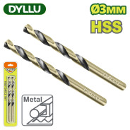 Сверло по металлу HSS 3мм   (2шт.)DYLLU DTTD1K03