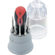 Отвертка для точных работ Fusion с насадками, 11 пр. в пласт. пенале, 3-х комп. рукоятка  ...Matrix 11582