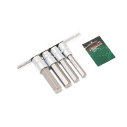 Набор головок-бит Hex 1/2", 4 пр, Н12-Н19, на планке  Rock FORCE RF-40917L