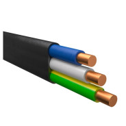 Кабель ВВГ-П 3х2,5 (бухта 100м) Ч  (черный, ГОСТ 16442-80)  БелРосКабель 4814918065626