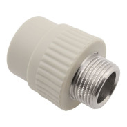 Ниппель ПП комб. нар. 20x1/2" сер.  FV Plast AA215020012