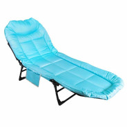 Шезлонг складной, голубой  WMC TOOLS WMC-FG-HY-8008LB