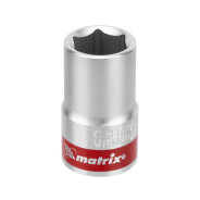 Головка торцевая, 14 mm, 6-гранная, CrV, под квадрат 1/2", хромированная  ...Matrix 13114