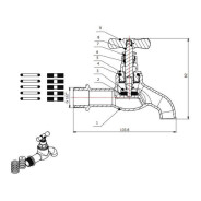 Кран водоразборный 1/2" нар. настенный, (вход 1/2")  AV Engineering AVE168000