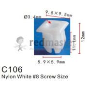 Клипса для крепления внутренней обшивки а/м Форд пластиковая (100шт/уп.)  клипса ...Forsage C0106(Ford)