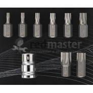 Набор бит торкс с битодержателем 3/8", 9пр, Т20-Т60  Forsage F-3094