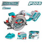 Пила циркулярная , 20В, 1АКБ 4,0 А/ч, 6300 об.мин,  TOTAL TSLI14021