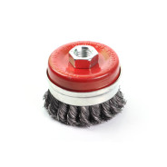 Щетка для шлифовальной машины "чашка" косичка 75mm усиленная (M14 в блистере)  ...GEPARD GP0860-75
