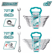 Набор ключей комбинированных с трещоткой   (16 шт)TOTAL THT103RK166
