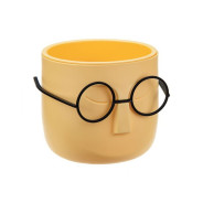 Кашпо СТИВ D115mm со вставкой (желтый)  IDEA М3079