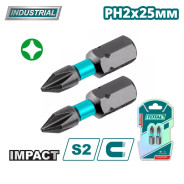 Бита ударная PH2 25 мм   (2 шт)TOTAL TACIM71PH225