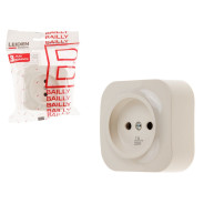 Розетка 1-ая (открытая, б/з) бежевая, Bailly  LEIDEN ELECTRIC 8760908060231