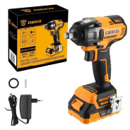 Гайковерт аккумуляторный,1/2",  20В, 1 АКБ 3,0 А/ч. 350 Нм, 2450 об.мин, DEKO DKIS PRO...Deko 086-1011