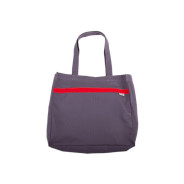 Сумка хозяйственная Assol, серый/красный (38*10*38 см, высота ручки 27 см)  ...BEROSSI 17-706-00155