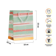 Пакет подарочный с ручками, 23х18х10 см., мятный, серия Emily  ...PERFECTO LINEA 47-231804
