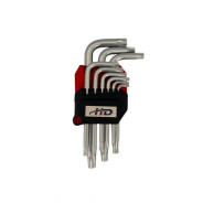 Ключи торцевые TORX с отверстием T10-T50 удлиненные (набор 9шт.) CrV  ...H-D HD-0511