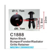 Клипса для крепления внутренней обшивки а/м Мерседес  Forsage C1888(Mazda/Mersedes/Mitsubishi)