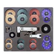 Пневмозачистная машинка с комплектом аксессуаров 20000 об/мин, цанга 6 мм   ...Rock FORCE RF-ST-7733MK