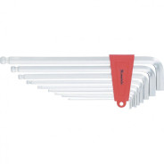 Набор ключей имбусовых HEX, 2–12 mm, CrV, 9 шт., экстра-длинные, c шаром, сатин.  ...Matrix 16411