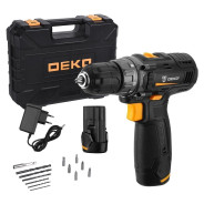 Дрель-шуруповерт аккумуляторная, 12В, 2АКБ 2,0 А/ч,  DEKO GCD12DU3 SET 4...Deko 063-4140