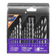 Сверла, набор комбинированный 16пр. (по металлу: 2-6, 8мм; по бетону: 4-6, 8, 10мм; по дереву: 4-6, ...MEGATOOLS MT-DBS16M