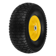 Колесо пневматическое 15/6.00-6, D 370 мм, подш. внут. диам. 16 мм, длина оси 100 мм  ...DENZEL 68998