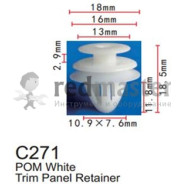 Клипса для крепления внутренней обшивки а/м Сузуки пластиковая (100шт/уп.)  ...Forsage C0271(Citroen/Subaru/Suzuki)