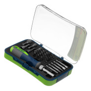 Отвертка-реверс + биты, 35 пред., PH + SL + Torx + PZ + Hex + Sq, CrV,  3к рукоятка  ...Сибртех 13337