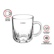Кружка стеклянная, 240 мл, серия Айсберг  PERFECTO LINEA 30-122040