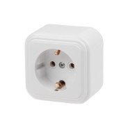 Розетка 1-ая открытая, с заземлением, белая, Стандарт, RA16-133-Б,  ...ЮПИТЕР JP7410-03