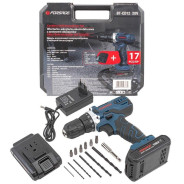 Дрель-шуруповерт аккумуляторная с набором аксессуаров, 20В, 25Нм, 2АКБ 1.3A/ч,  ...Forsage F-BT-CD12 20V