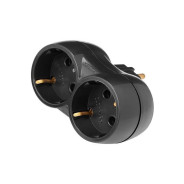 Разветвитель 2-местный (с/з, 16А, 250В) черный  BYLECTRICA РВ16-373ч