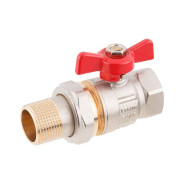 Кран шаровый 1/2" внутренняя-внутренняя резьба Бабочка (со сгоном) PN40  ...AV Engineering AVE094012