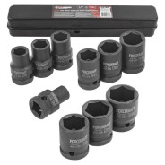 Набор головок ударный 1/2" 10пр., 6-гр (8-27мм)  FORCEKRAFT FK-4109-5MPB