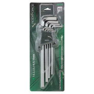 Набор ключей шестигранных 1.5-10мм, 9пр. экстра длинных  Rock FORCE RF-5093XL