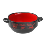 Супница керамическая, 140 mm, круглая, серия Харчо, черно-красная  ...PERFECTO LINEA 18-416511