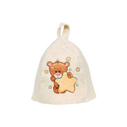 Шапка  для бани детская "Мишка" из войлока  HOT POT 41213