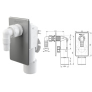 Сифон для стиральной машины под штукатурку хромированный  ...Alcaplast APS3